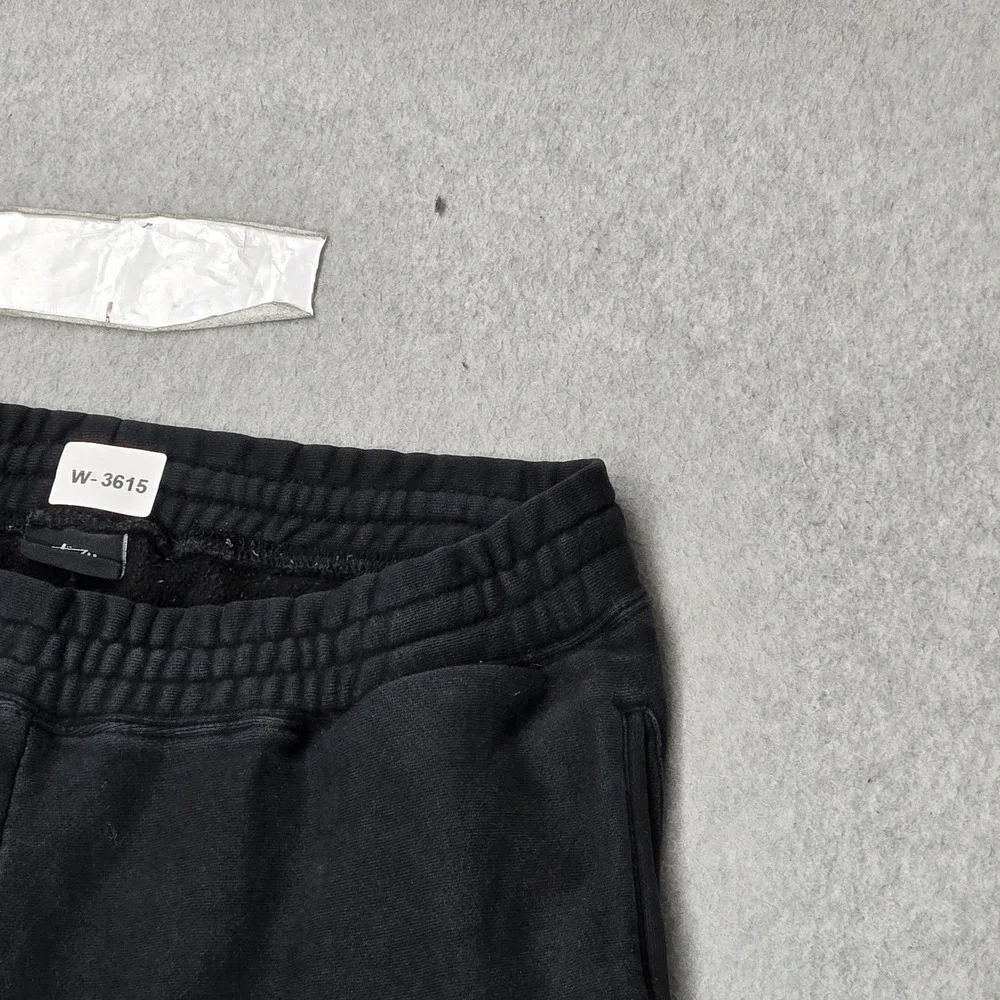 Stussy Men Activewear Pants M Black Embroidered Sweatpants Fleece READ